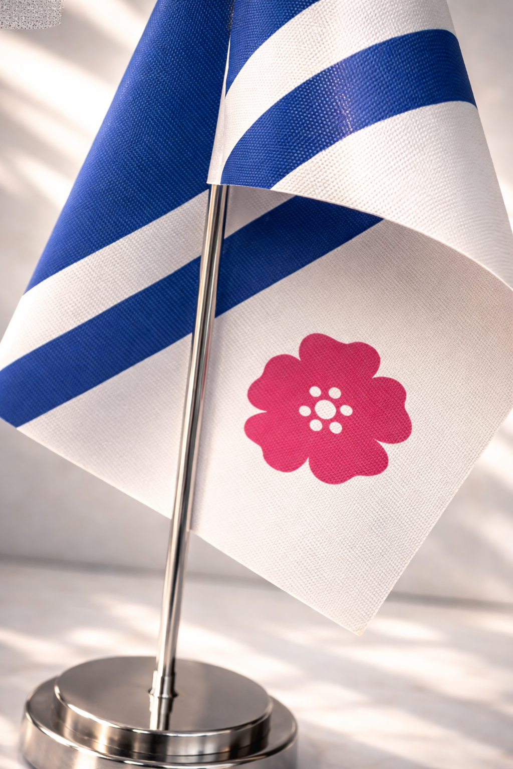 Petit drapeau franco-albertain avec pied – Image 2